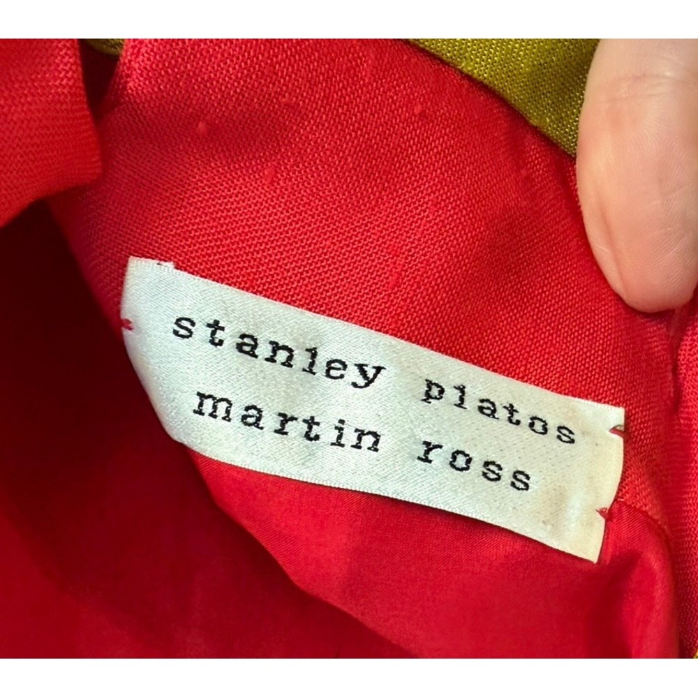 Vtg 80s Stanley Platos Martin Ross Button Shift Dress 12 Mod Maximalist New Wave - Picture 3 of 9